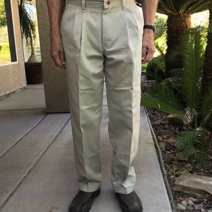 Timbercreek by Wrangler Tan Pleated Front Twill Slacks